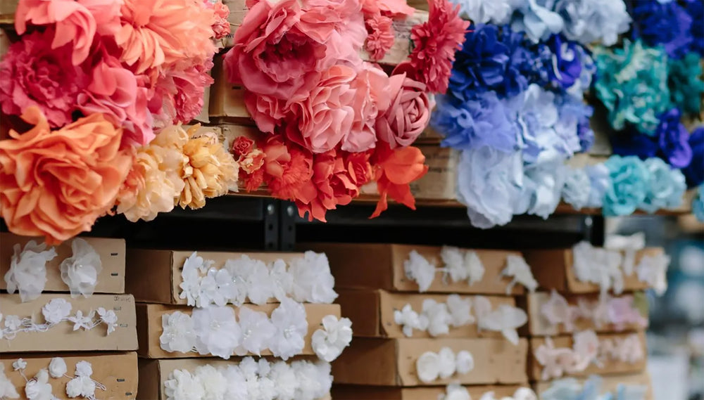 Handcrafted fabric flowers at M & S Schmalberg studio. Photo: courtesy of M & S Schmalberg.